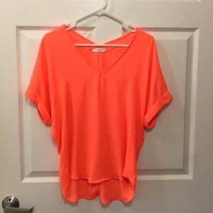 Lush neon v-neck top